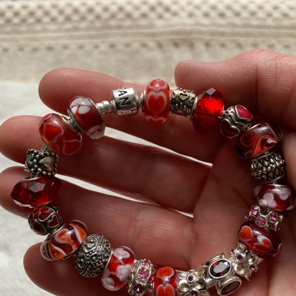 Authentic Pandora sterling silver bracelet with  genuine sterling silver beads - Picture 7 of 7